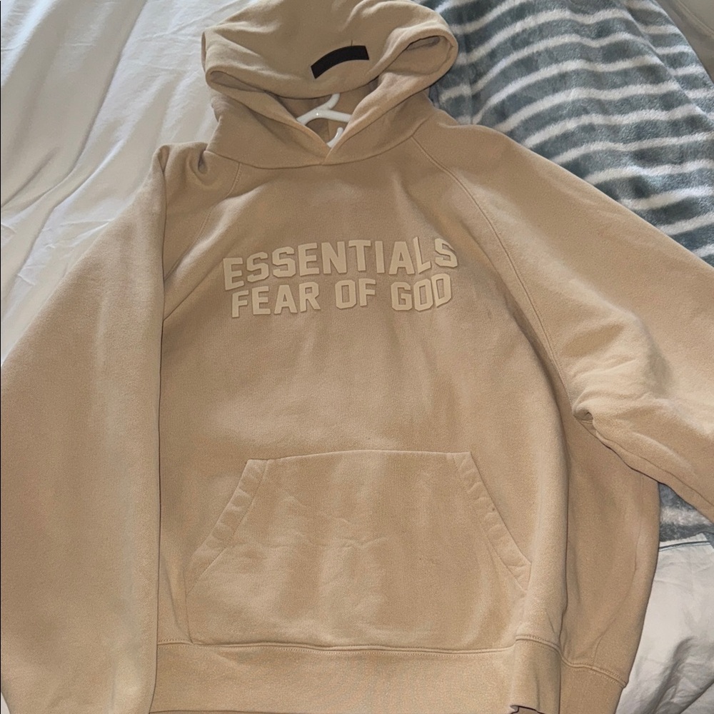 Fear of God Essentials Beige Hoodie